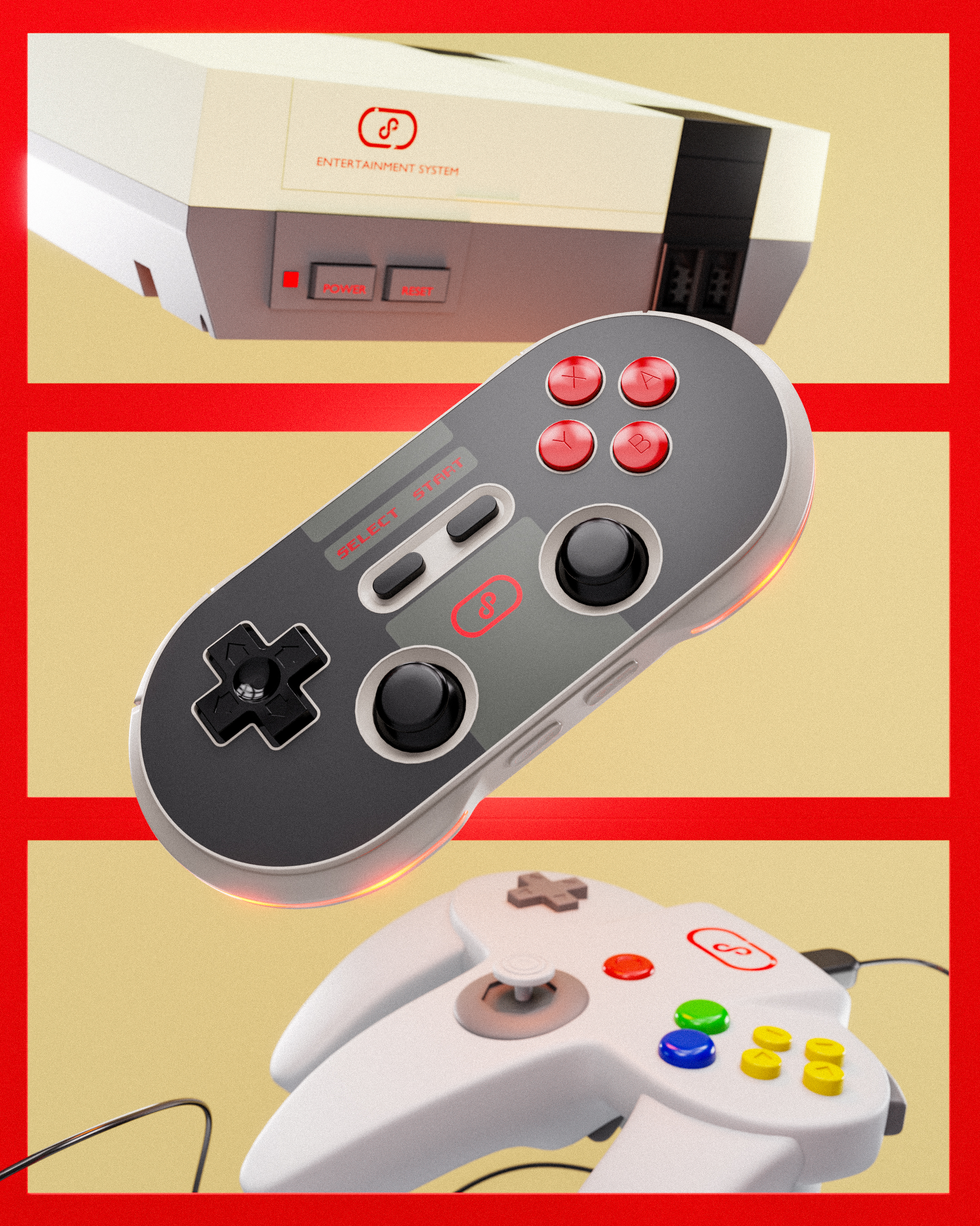 Consola retro render